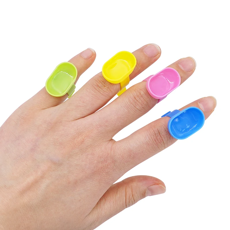 30pcs Dental Mixing Bowl Finger Ring Mini Disposable Prophy Rings Mixing Finger Dappen Dish Handy Dentistry Tools