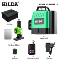 HILDA Laser Level Mini 12 Lines 3D Self-Leveling 360 Horizontal And Vertical Cross Super Powerful Green Portable Laser Beam Line