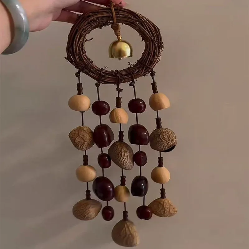 Healing Relax Natural Nut Shell Bell Meditation Sound Healing Handbell Calming Sound Therapy Instrument Fruit Shell Wind Chimes