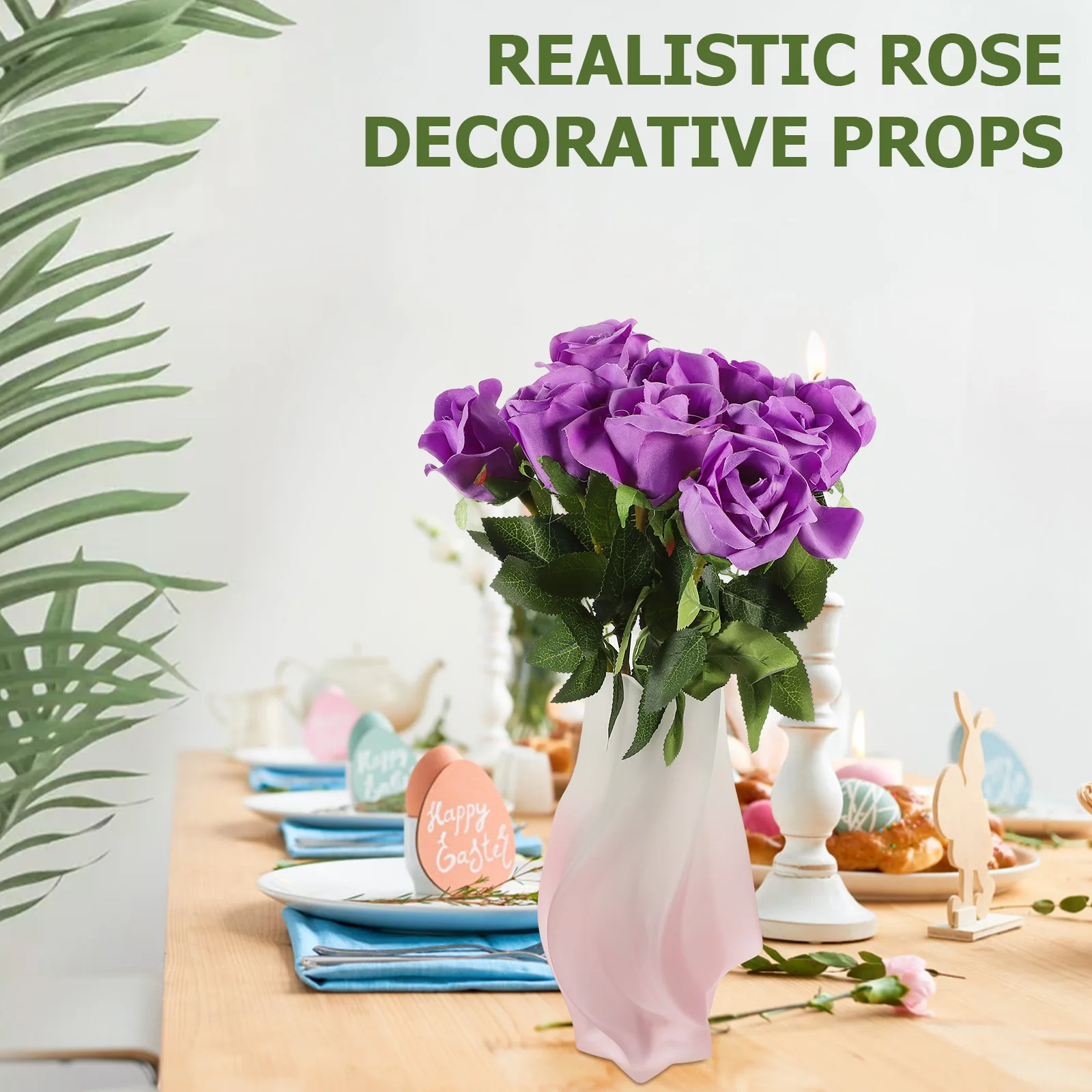 

Artificial Rose Purple Wedding Decor Party Home Rose For Wedding nament Silk Flower Arrangement Fake Stem