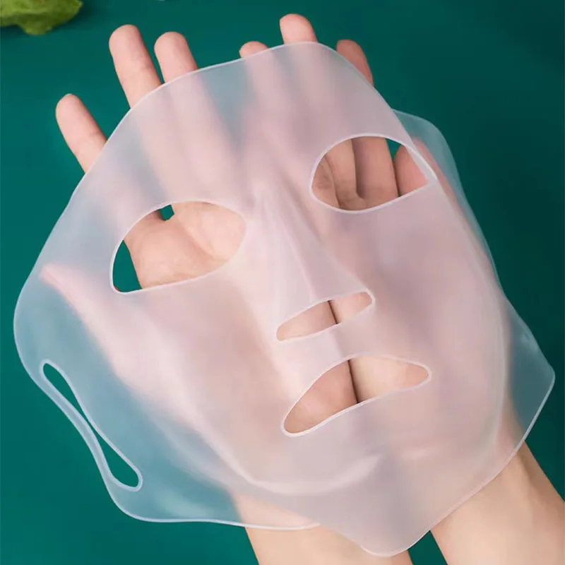 Maschera in silicone 3D per il viso Strumento per la cura della pelle delle donne Appeso all\'orecchio Maschera per il viso Foglio di gel