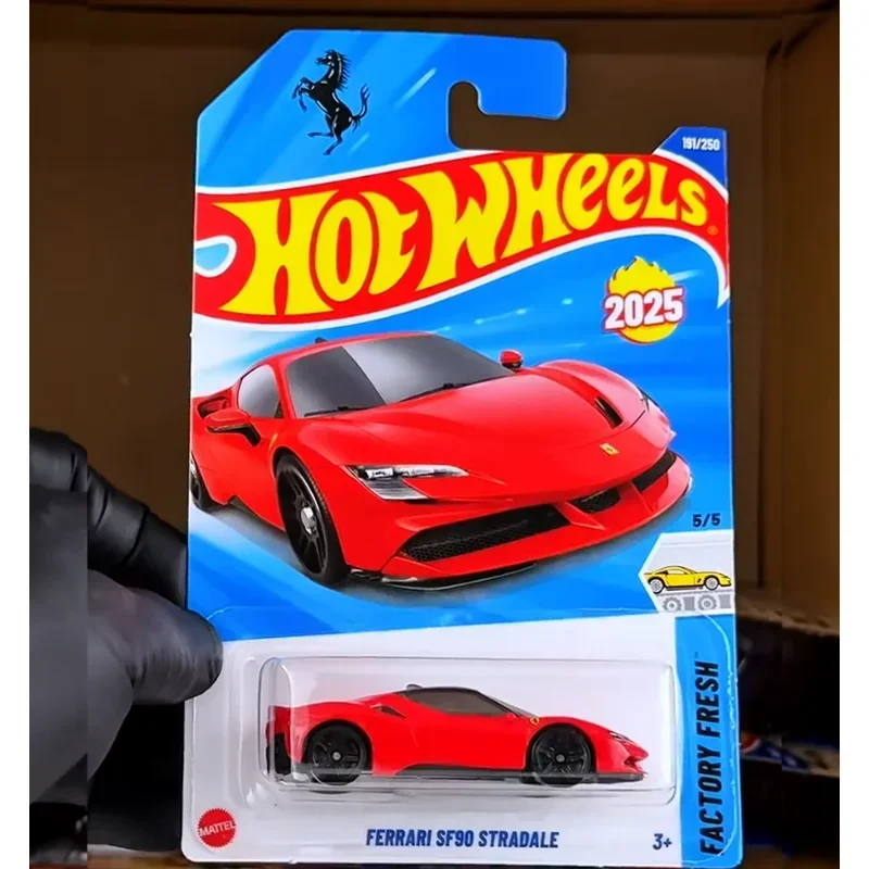 2025J Original Hot Wheels voiture Porsche 911 Ferrari SF90 benz Lamborghini moulé sous pression 1/64 alliage modèle véhicule jouets pour garçons présent