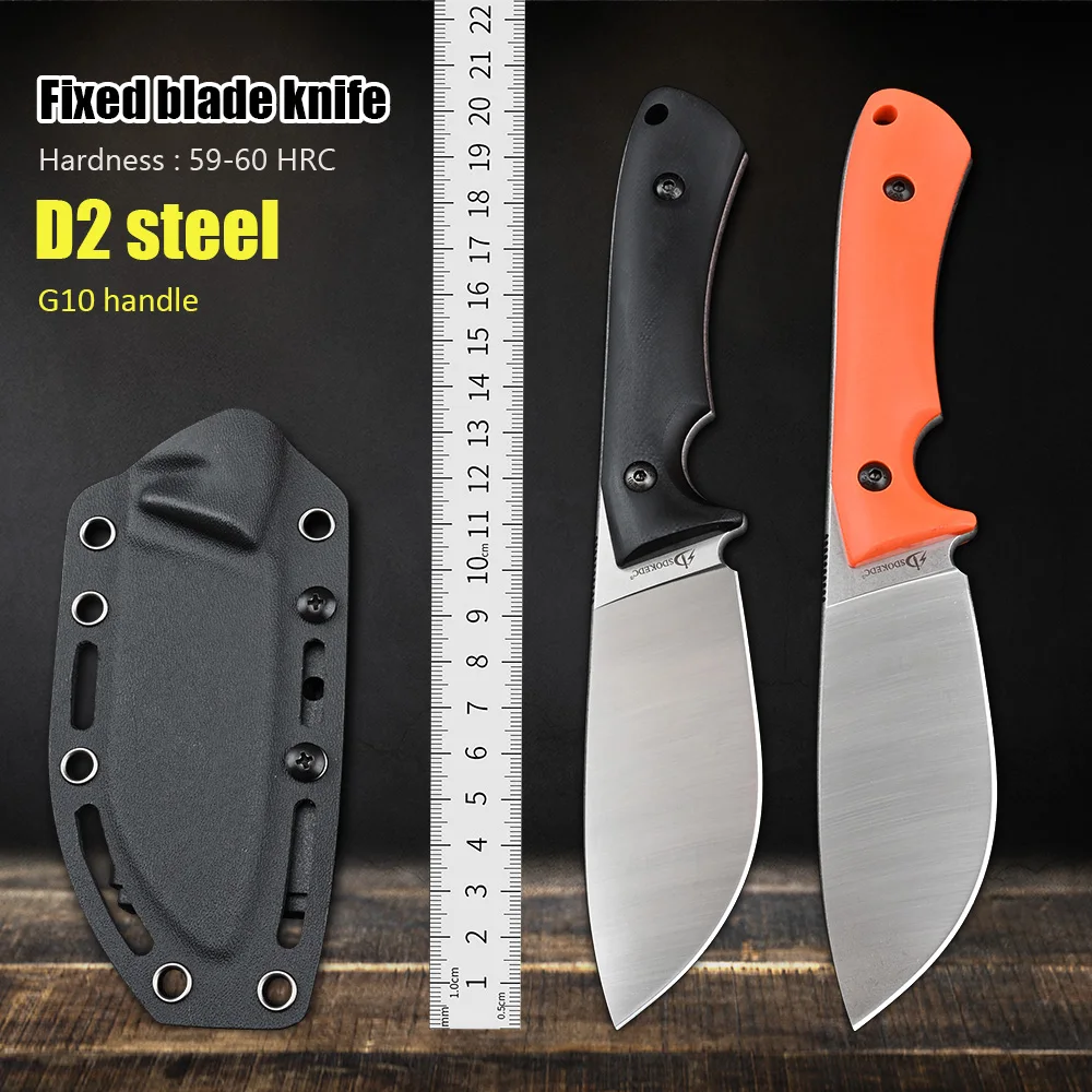 

High Hardness Tactical Outdoor Survival Knives Utility Self Defense EDC Tools Fixed Blade Knife D2