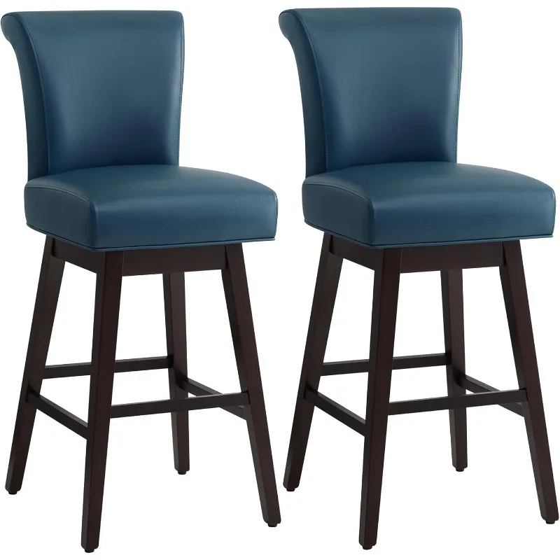 

CHITA 30 Inch Counter Height Swivel Bar Stools Set of 2, FSC Certified Modern Upholstered Faux Leather Swivel Barstool Chairs wi