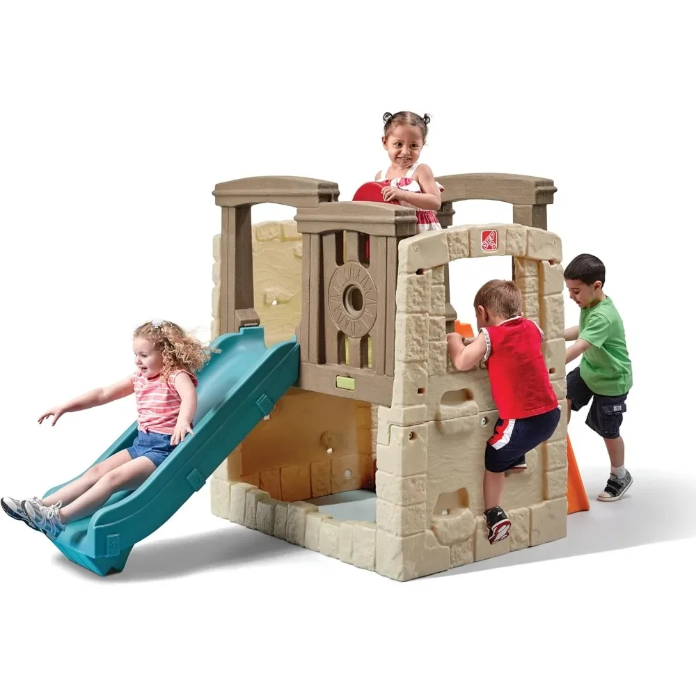 

s 2 –6 Years Old, Toddler Slide and Climbing Wall, Outdoor Playground for Backyard, Sturdy Plastic Frame, Ea