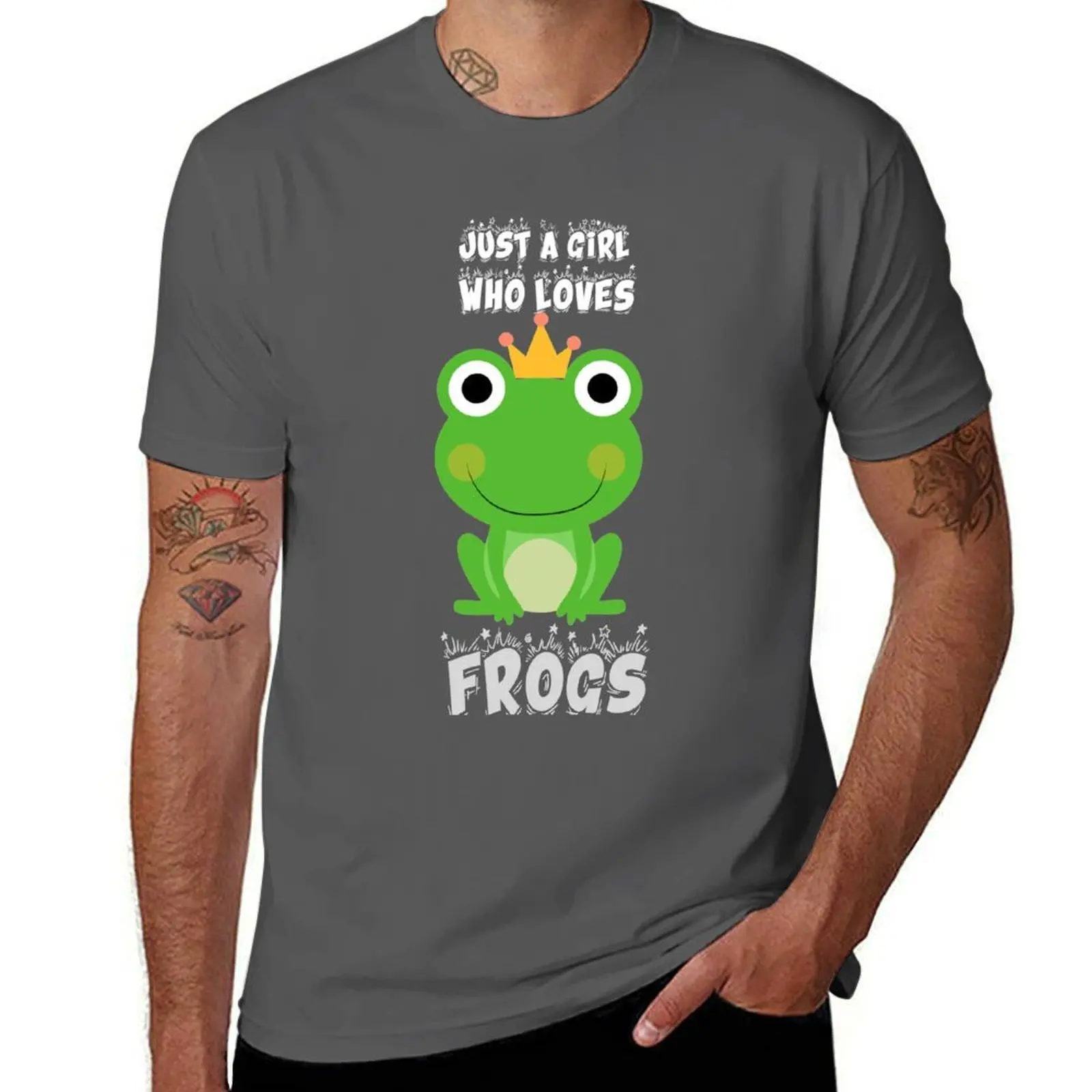 

Just a Girl who Loves Frogs Gift T-Shirt man t shirt designer funny t shirts cotton T-Shirt