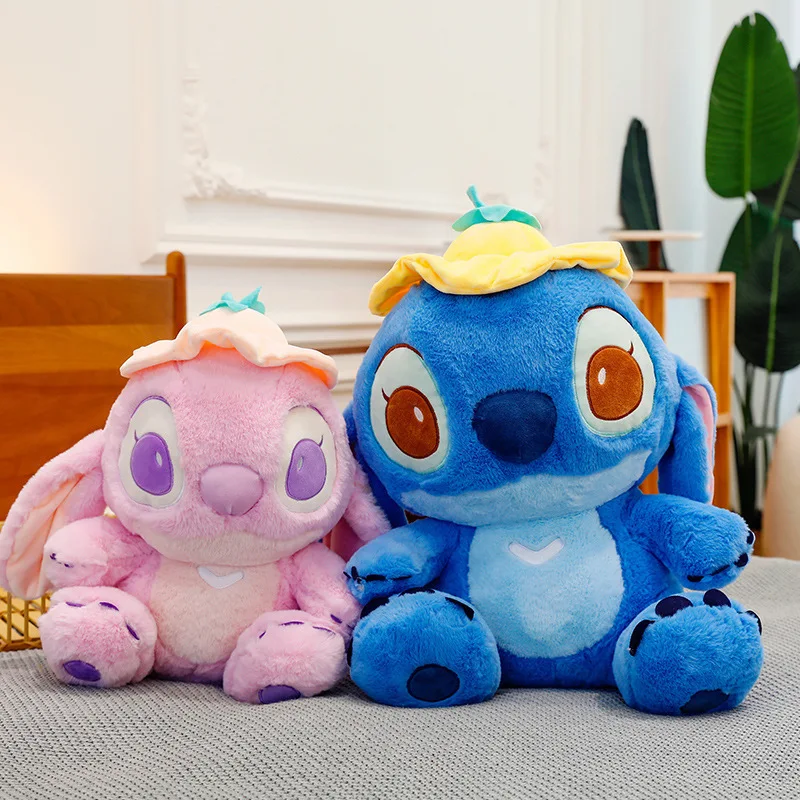 

Explosions Star Baby 30Cm Plush Toy Doll Disney Stitch Yellow Lotus Leaf Hat Anqi Pink Lotus Leaf Hat Doll Trend Pillow Gift