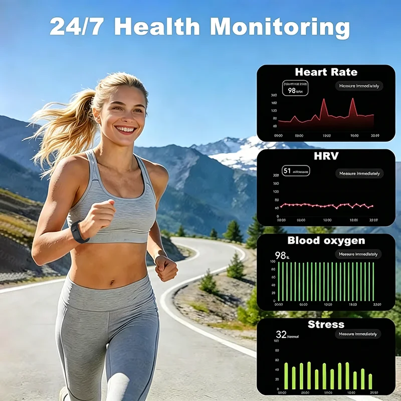 Smart Health Bracelet Digital Display Heart Rate Blood Oxygen Sleep Monitor Waterproof Call Reminder Sports Fitness Wristband