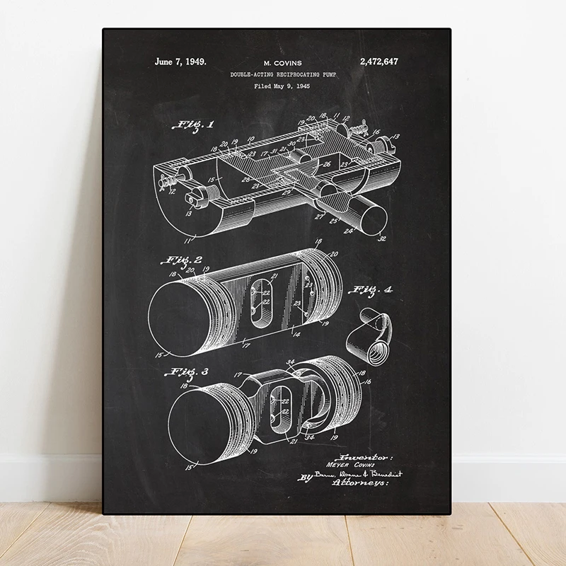 Engine Motor Mechanic Blueprints Posters Picture Vintage Mechanical Enthusiast Wall Art Decor Home Decoration For Living Room