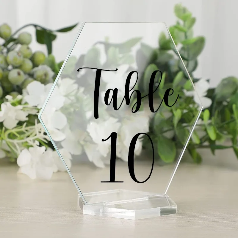 Wedding Table Number for Seating With Holders Clear Acrylic Calligraphy Wedding Signage Clear Wedding Decorations