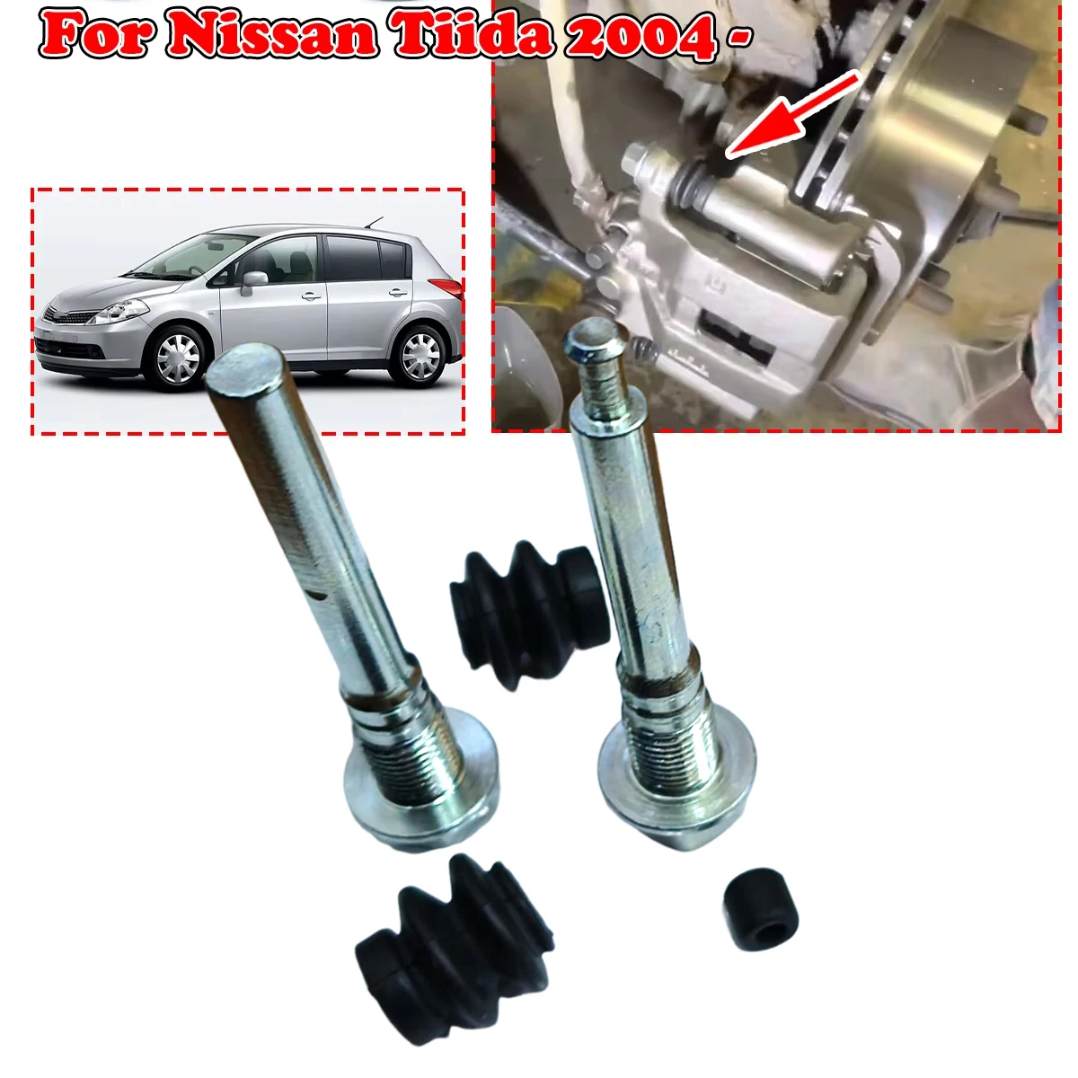 

113-1446X левый и правый задний тормозной суппорт, направляющий штифт ползунка цилиндра для Nissan Tiida 2004 2005- болт корпуса диска, уплотнение багажника