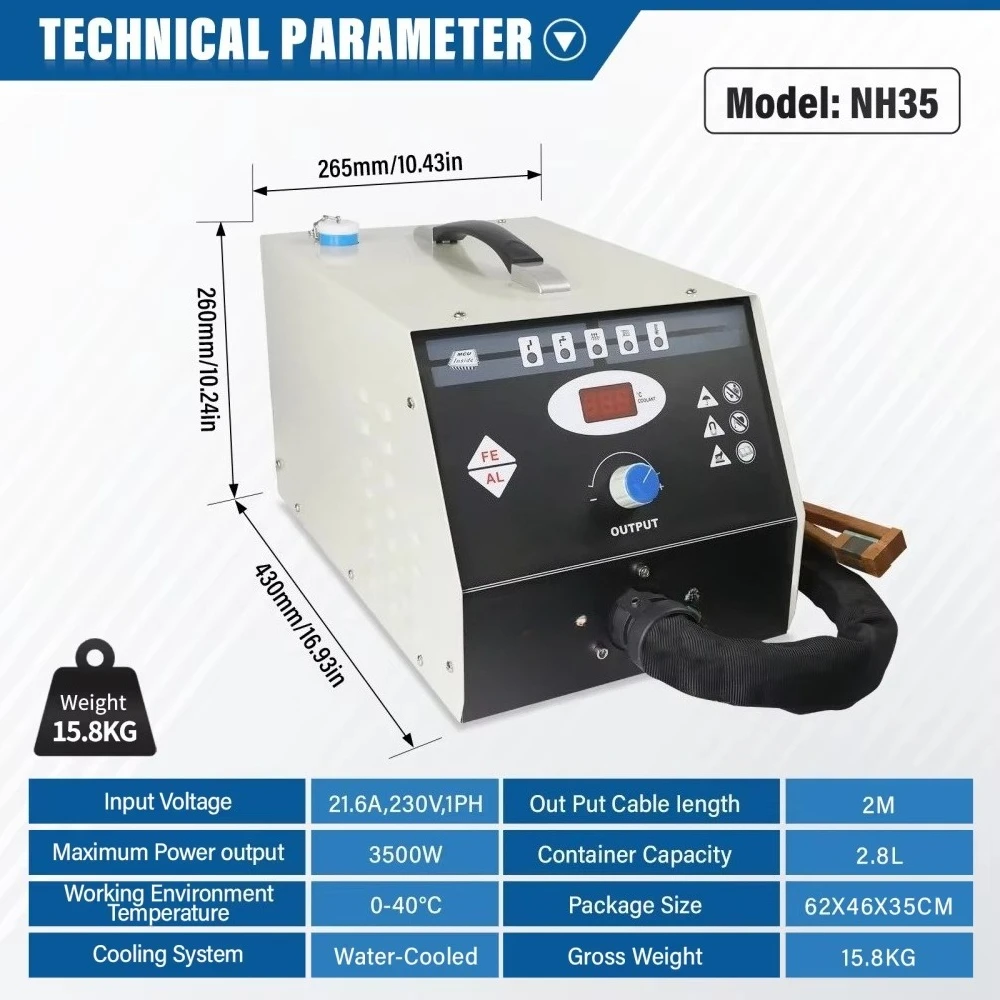 High Efficiency Metal Car Body Dent Repair Induction Tool Portable 3.5kW Magnetic Heating Machine