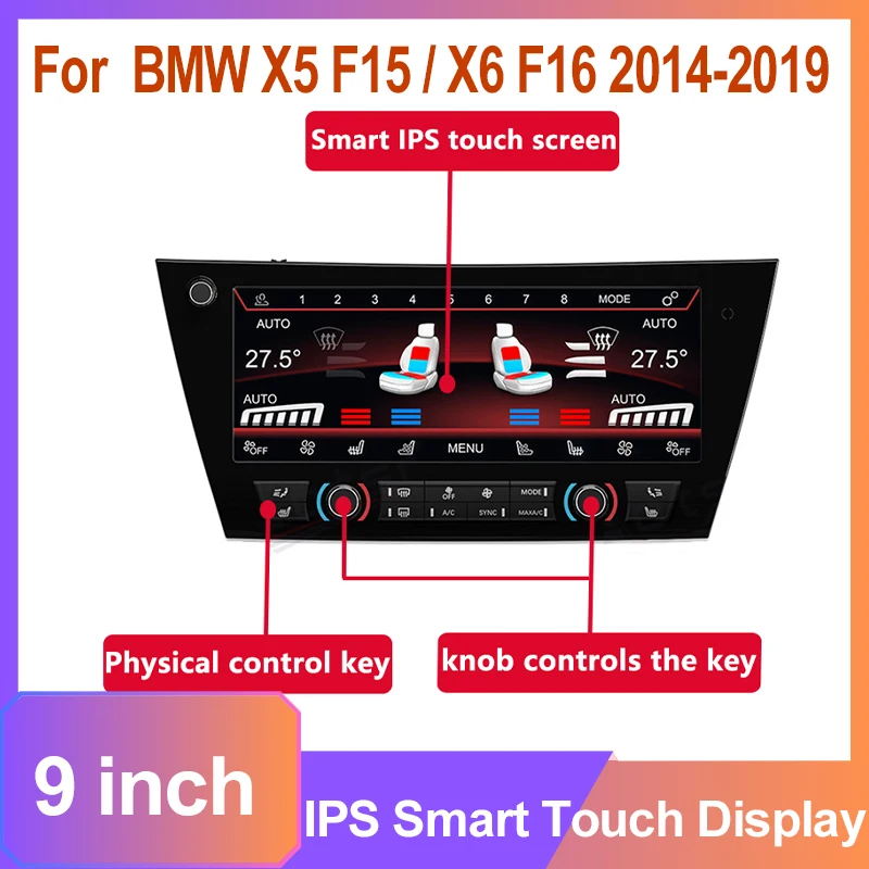 LCD AC Panel Climate Control Screen For BMW X5 F15 X6 F16 2014-2019 Air Conditioning Temperature ControlKnobs