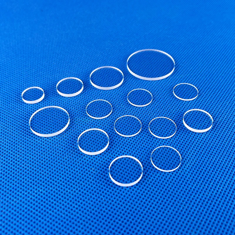 JGS2 Diameter 22-30mm Round Quartz Sheet High Temperature Resistant Square Ultraviolet Transmitting Optical Window Lens