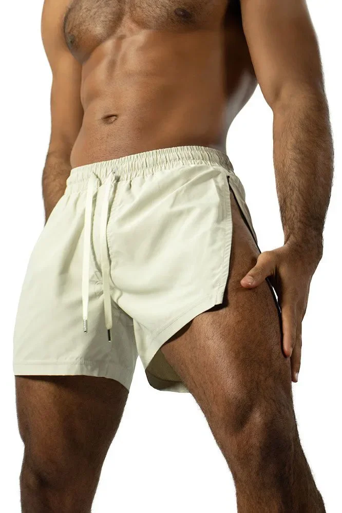Herren Marathon Running Sweat Shorts mit Reißverschlusstasche Fitness Athletic Atmungsaktive Jogginghose Outdoor Sport Training Kurze Hose – Detail 4