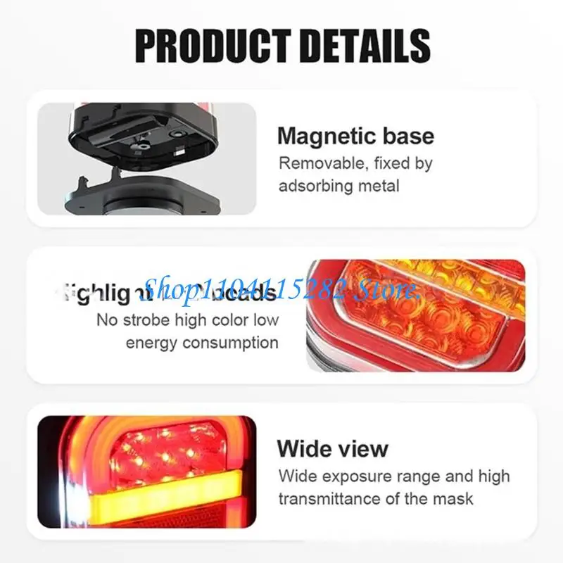  Energy Efficient LED Stop Turn Tail Lights with Integrated License Plate Light LED Trailer Light for Heavy Duty Vehicles
