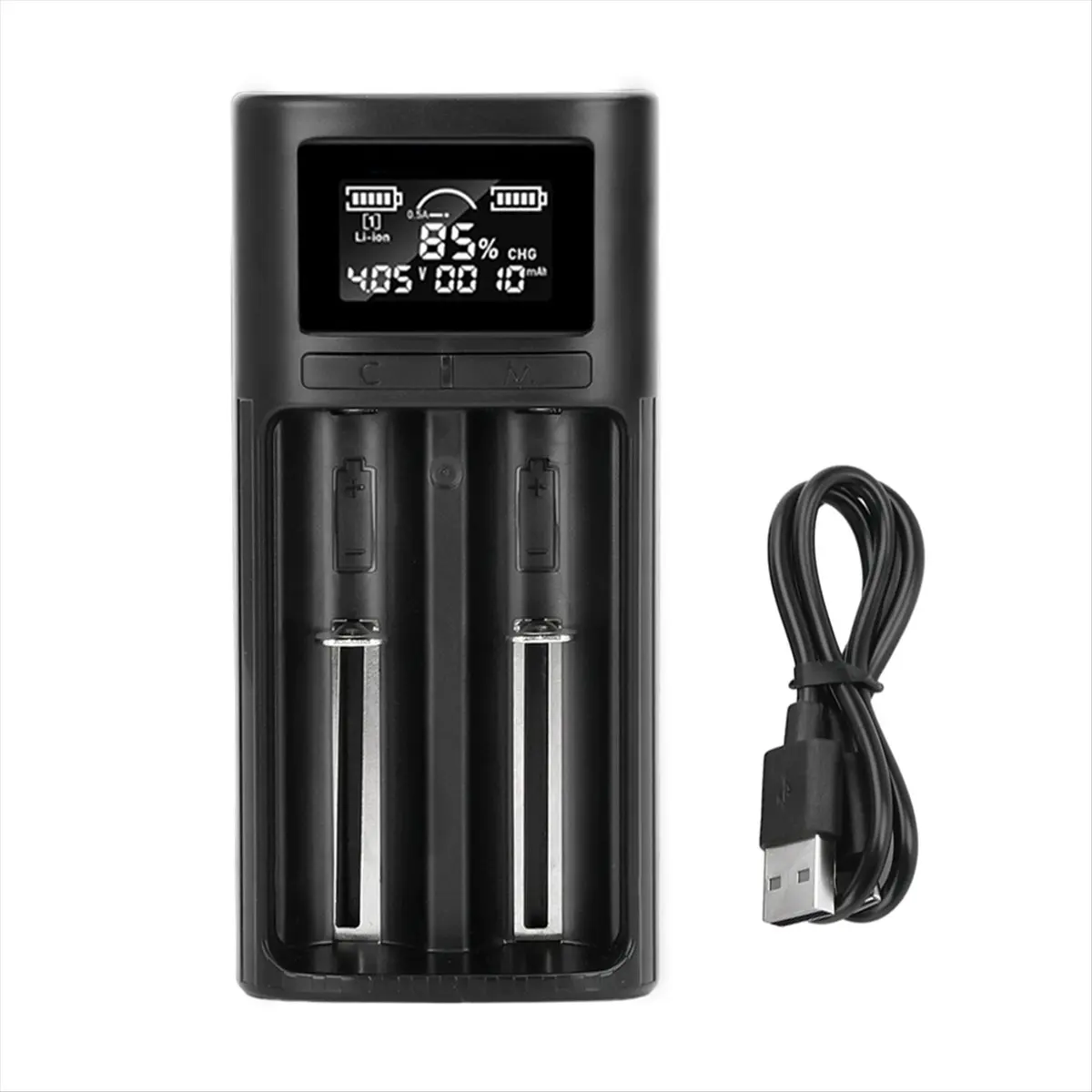 ABGZ 18650 21700 Li Battery Charger LCD LCD Display Intelligent Digital Display Charger Ni- Ni-Cd Battery Type-C