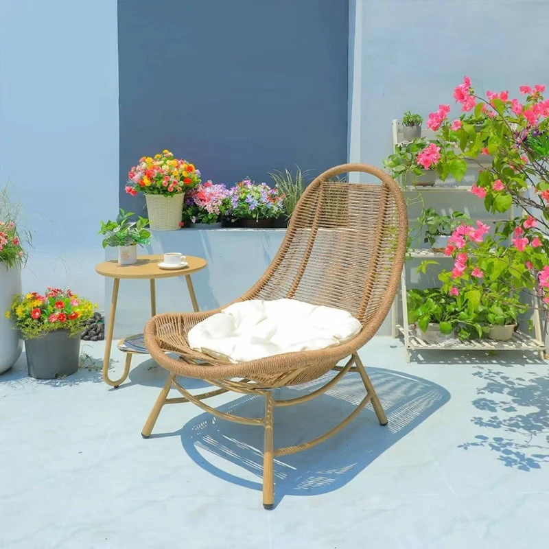 

Outdoor rattan recliner rocking chair Balcony leisure chair Home rattan chair Outdoor courtyard lazy rocking chairs