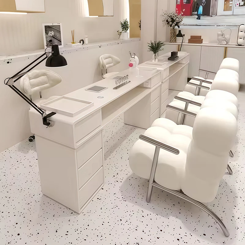 

​​Professional Manicure Table Nail Salon Stands Craft Tables Desk White Mesa Manicurista Profesional Nail Salon Furniture
