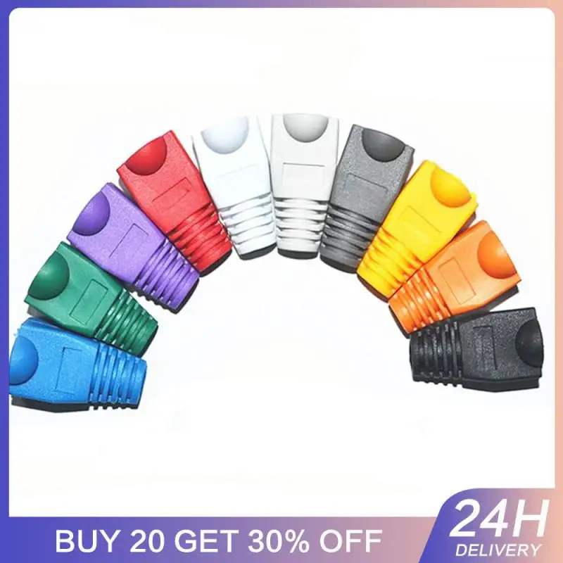 Tapa adaptadora para Cable de red Ethernet, conector RJ45 CAT6 CAT5e, tapas RJ45 Cat 5 CAT6, funda protectora multicolor, 100 piezas