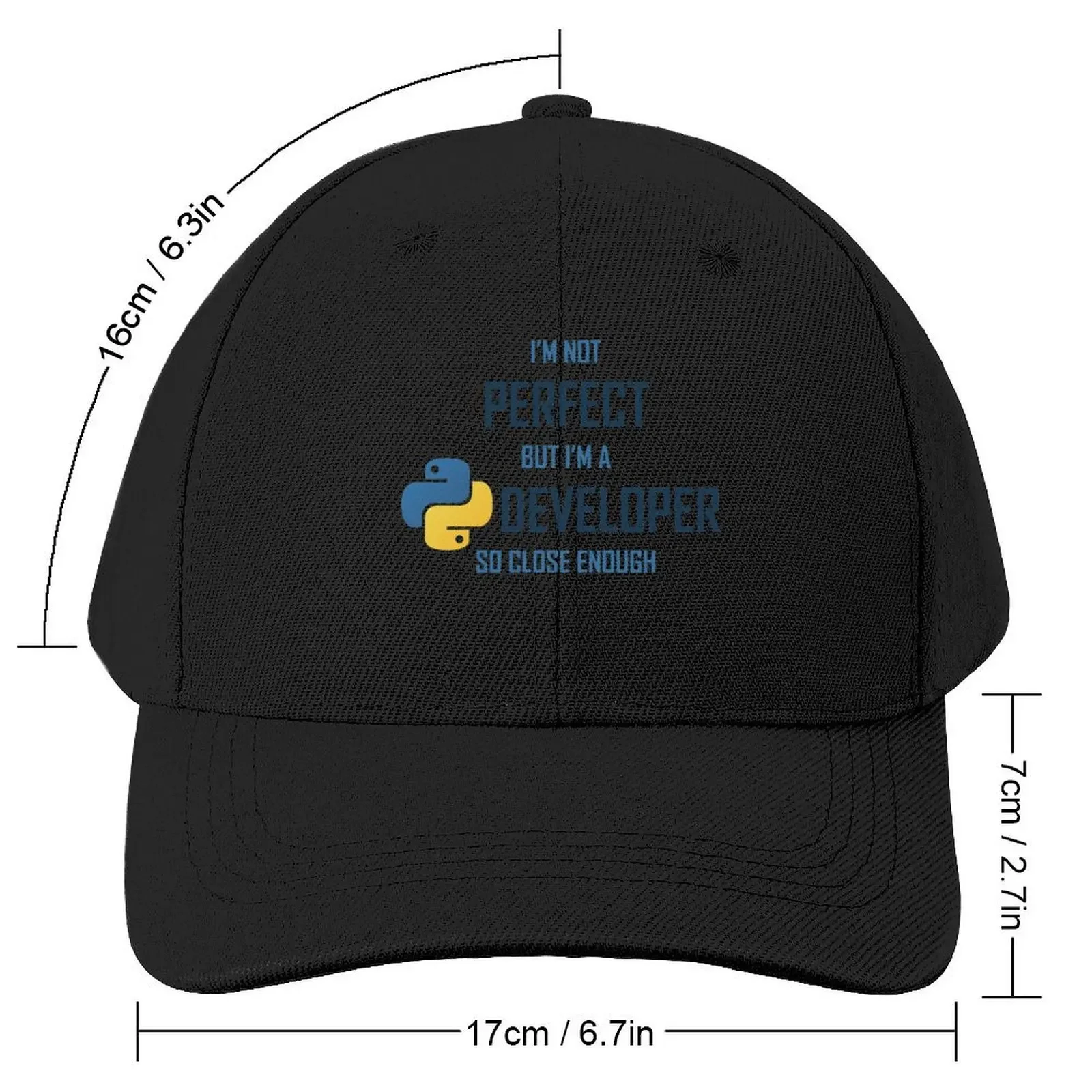 I'm not perfect but I'm a Python Developer so close enough Baseball Cap Vintage western Hat Hats For Women Men's