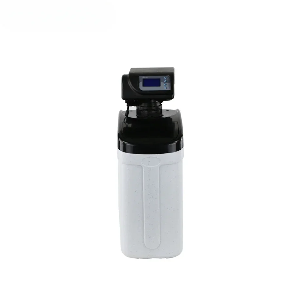 

Residential water softener system with softener valve