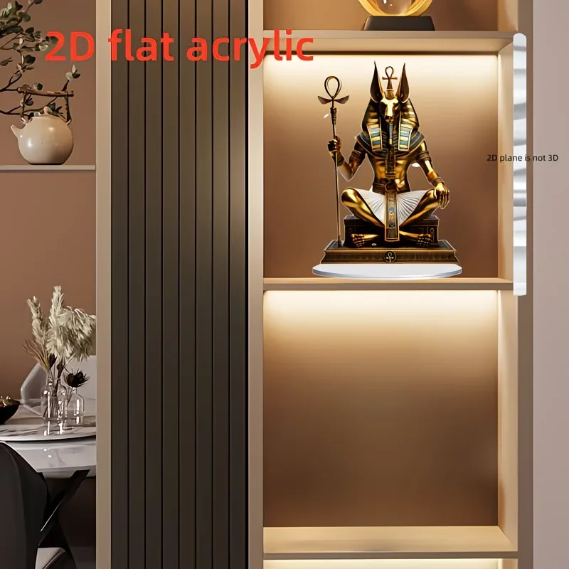 1Pcs Luxury Gold Anubis Statue Bohemian Desktop Ornament Ancient Egypt God Figurine Home Office Table Decor Holiday Gift
