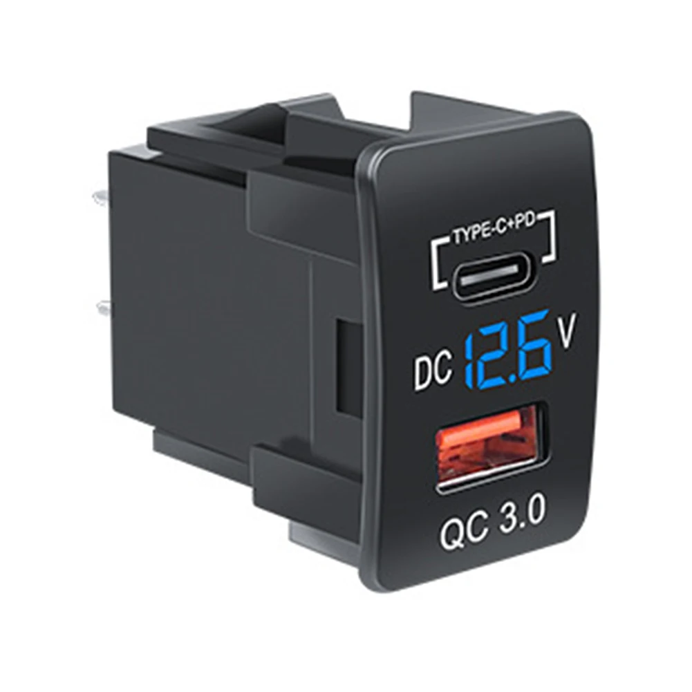 Driving Socket for qc3.0 Simple 12V Terminals Accurate USB Flame Voltmeter Circuit Digital For Toyota  Driving