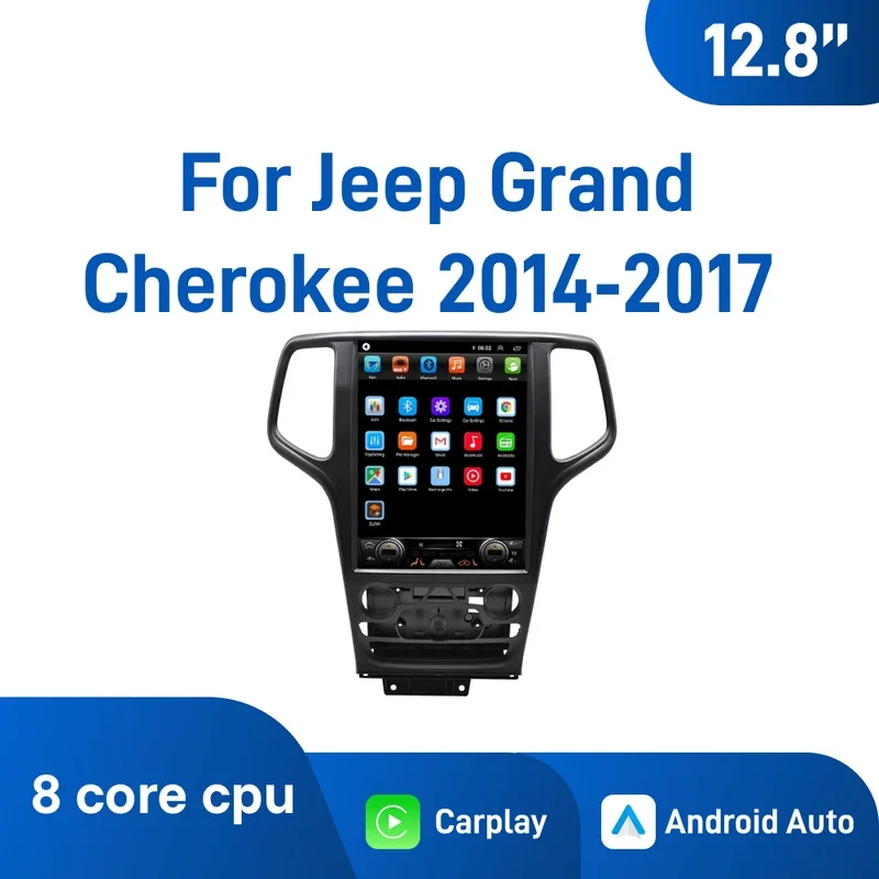 12.8 Inch Android Car Navigation For Jeep Grand Cherokee 2014‑2017, plug‑and‑play, Vertical Screen Car Multimedia Player
