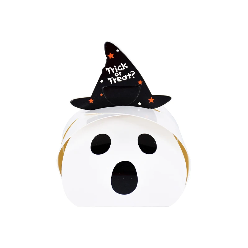 10pcs Halloween Pumpkin Ghost Paper Box Trick Or Treat Snack Candy Gift Boxes Halloween Decoration Kids Favor Gifts