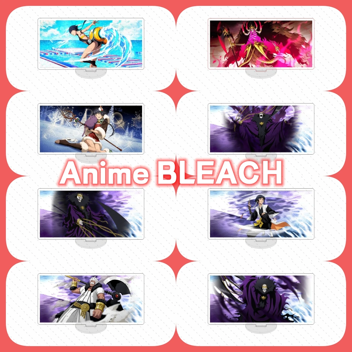 15cm Cartoon Anime Bleach Acrylic Keychain Kurosaki Ichigo Ishida Uryuu Kuchiki Figurines Kawaii Bag Keychain Gift