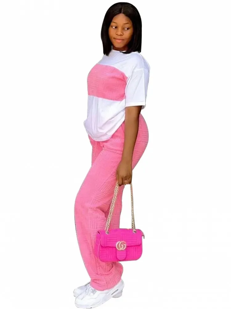 Conjunto de ropa Africana Dashiki de 2 piezas para mujer, Top de manga corta y pantalones, traje de fiesta, conjuntos a juego para mujer, verano y