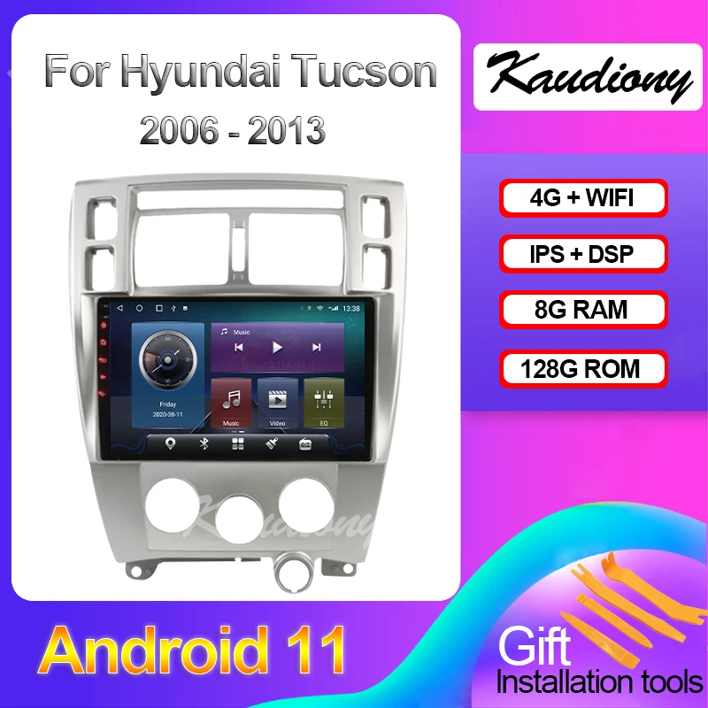 Kaudiony Android 11 For Hyundai Tucson Car DVD Multimedia Player Auto Radio Automotivo GPS Navigation 4G DSP Stereo 2006-2013