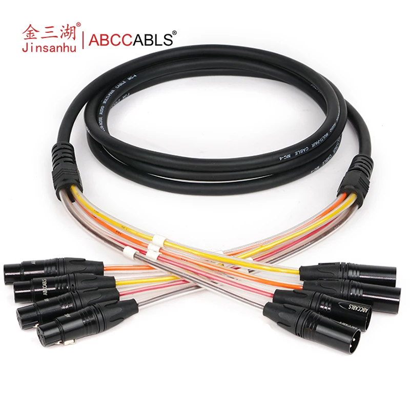 Snake Cables Audio Balanced Patch XLR to XLR Cable 4 Channel Connector Digital Splitter Microphones Stage & Studio Recording
