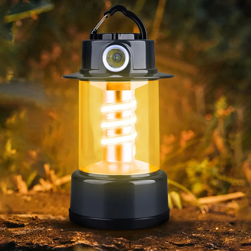 LED Camping Lantern Rechargeable Hanging Tent Light Waterproof Atmosphere Light for Hurricanes Emergency Power Outages Outdoor