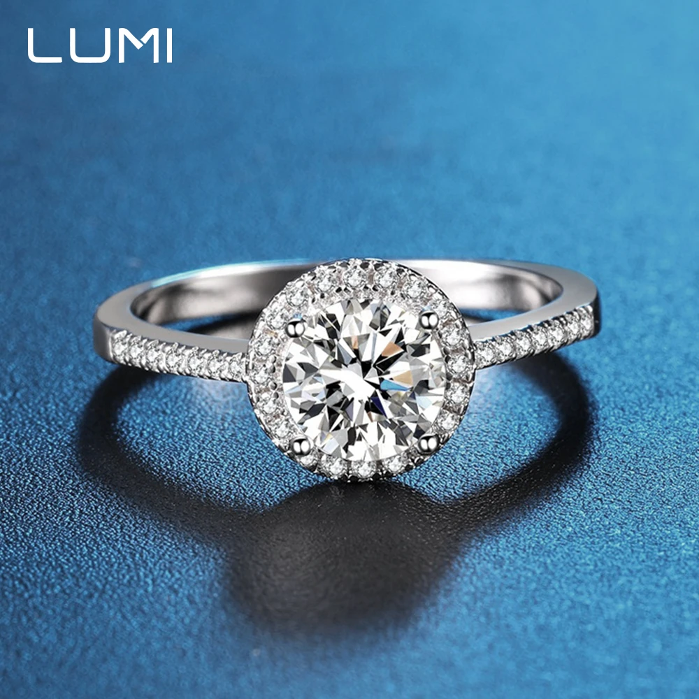 

0.5-2CT GRA Certified Full Moissanite Wedding Ring for Women S925 Sterling Silver Matching Diamond Band Wedding Jewelry