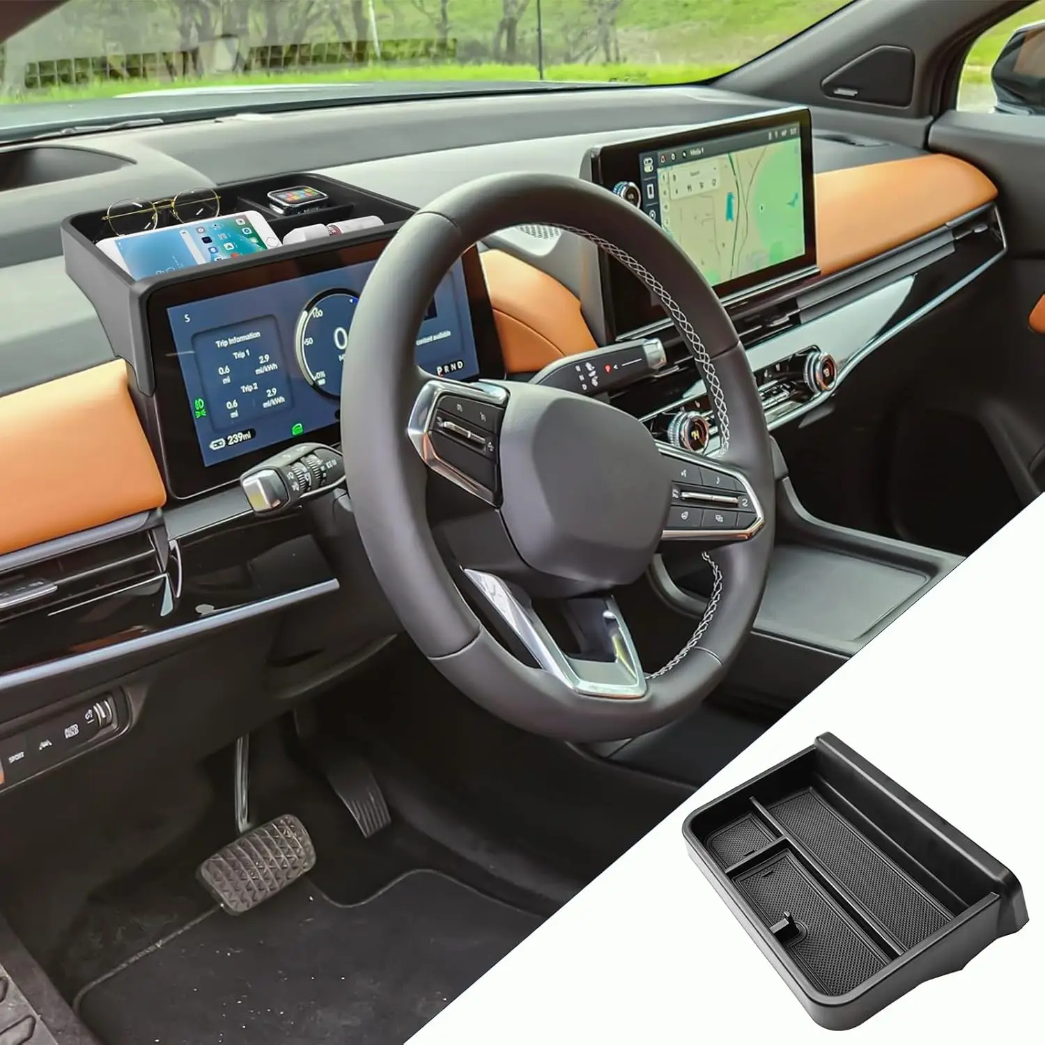 

Dashboard Storage Organizer Tray Compatible with 2024 2025 Honda Prologue EV Accessories, Center Console Organizer Armrest Tray