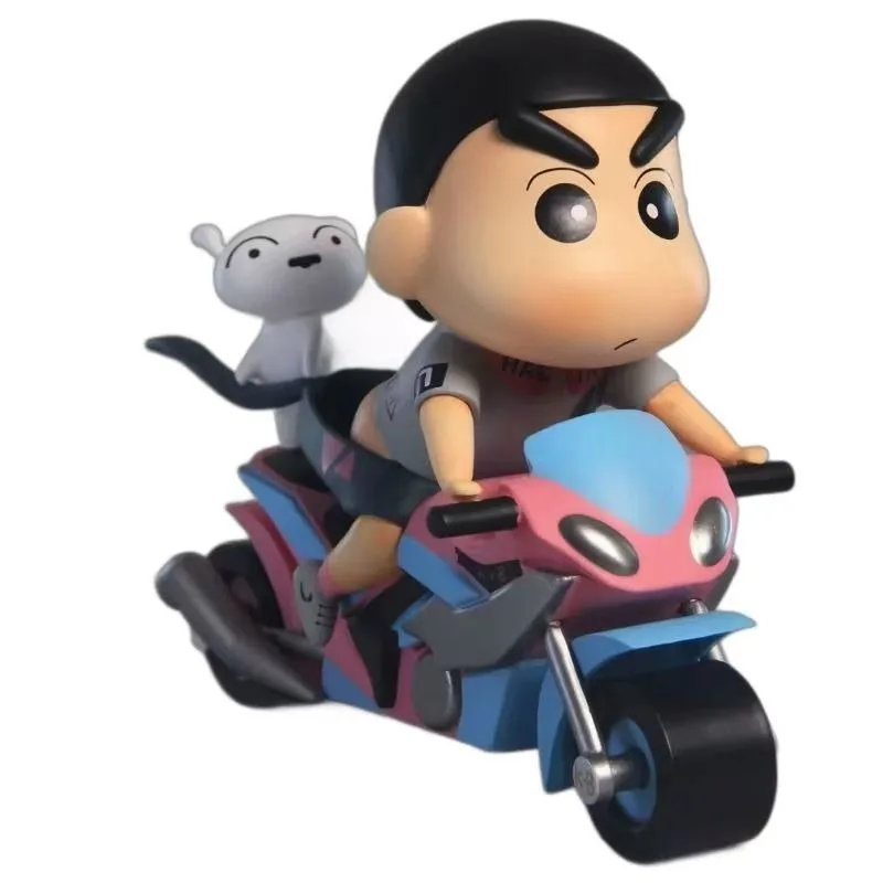 Figurine d'action Crayon Shin Chan, modèle moto, mignonne, style dessin animé, pour collection, décoration de bureau, cadeau