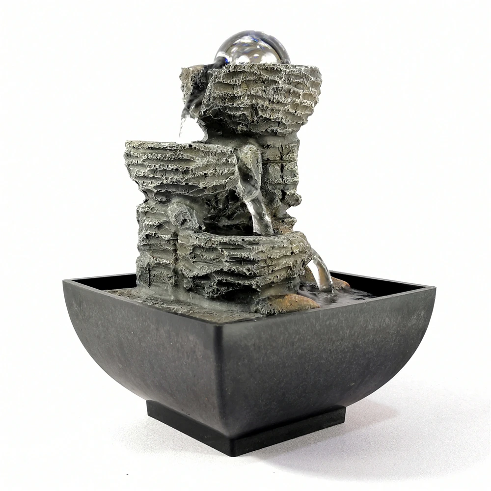 New Home Decoration Indoor Relaxation Desktop Fountain Waterfall Zen Meditation Feature with Automatic Pump