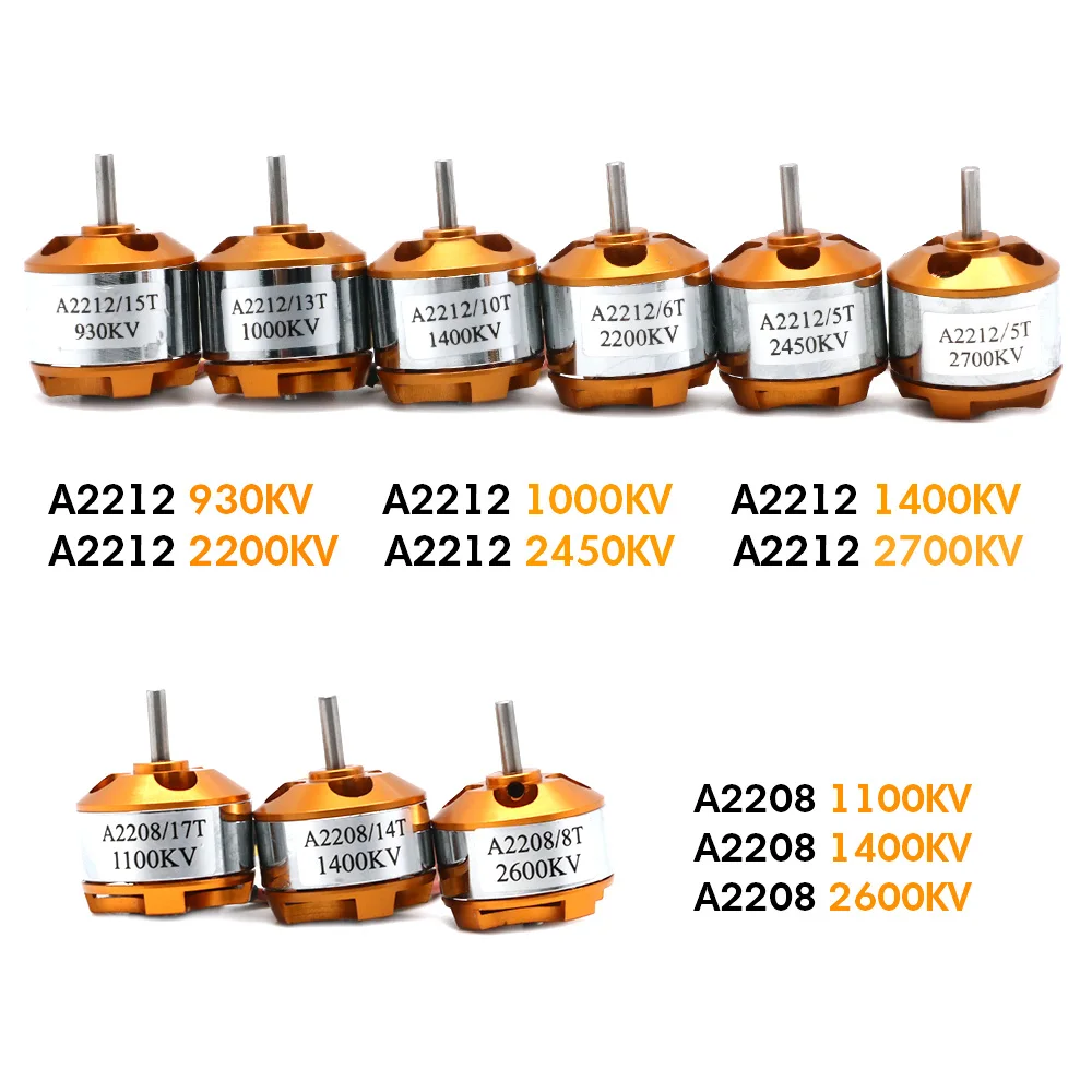 A2212 bezszczotkowy silnik 930KV 1000KV 1400KV 2200KV 2450KV 2700KV dla zdalnie sterowanego samolotu samolotu bezszczotkowy silnik Outrunner