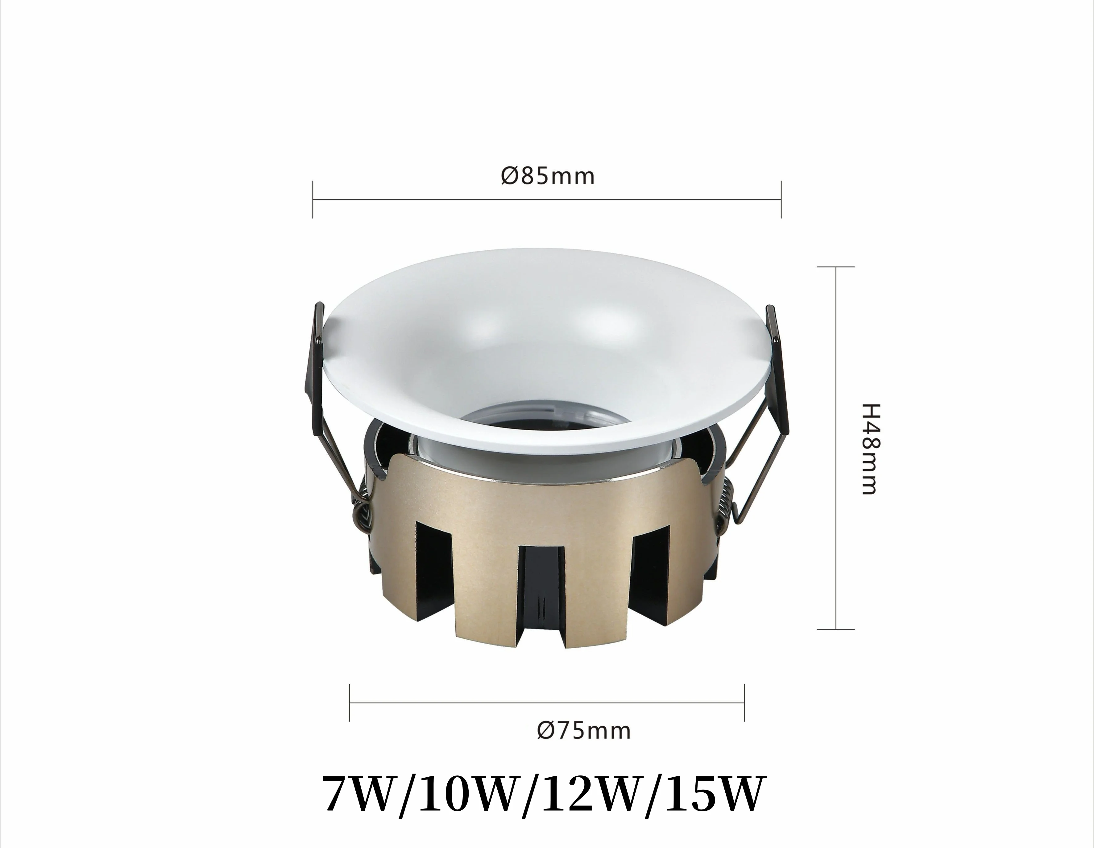 Recessed ceiling lamp 7W 10W 12W 15W large arc hidden COB 110-220V spotlight, finished anti-glare indoor spotlight