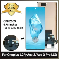 6.78“AMOLED New For Oneplus 12R CPH2609 LCD Display Touch Screen Digitizer For OnePlus Ace 3 / 3 Pro PJX110 PJE110 Display