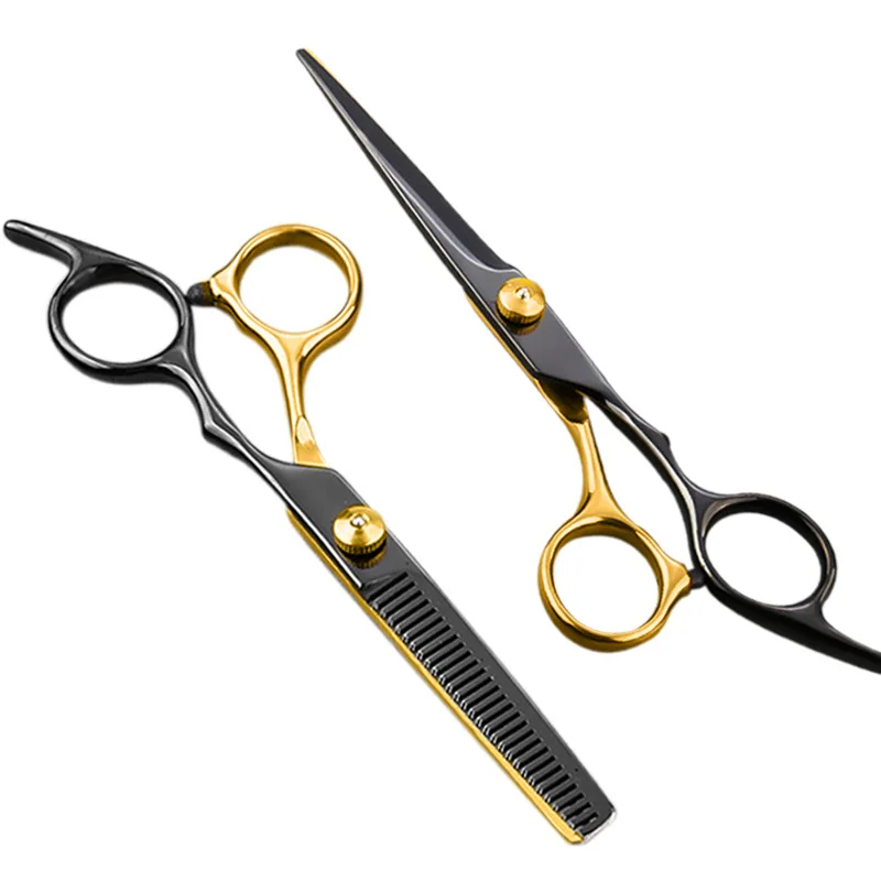 

New 2PCS Hairdressing Scissors To Trim Bangs Hair Repair Stainless Steel Flat Shears And Dental Shears Combination Set