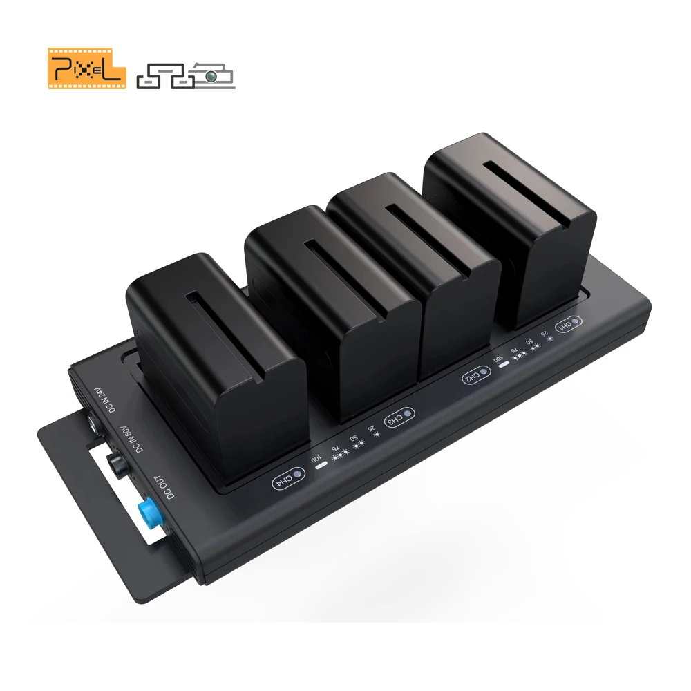 

Pixel Battery Charger For NP-F970 4-Channel Digital Camera Battery Charger(Not Included Battery)