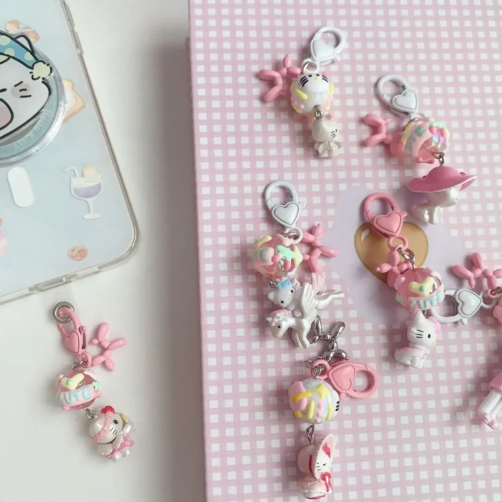 

Miniso Hellokitty Kawaii Girl Phone Case Pendant Keychain Bag Key Pendant Creative and Fashionable Long-Legged Gift