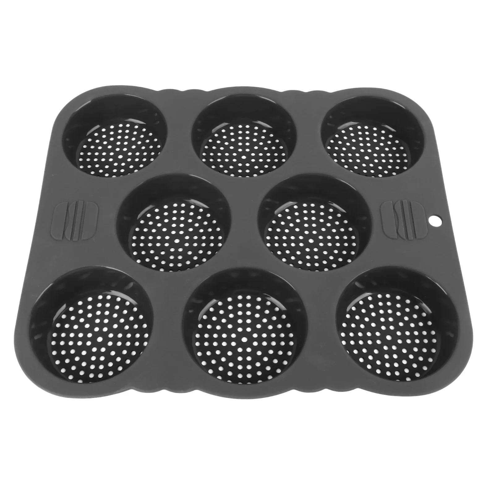 Hamburger Bun Mold Silicone 8 Cavity Easy Release Heat Resistant Hamburger Bread Bakery Mold Pan for Kitchen Baking Tool