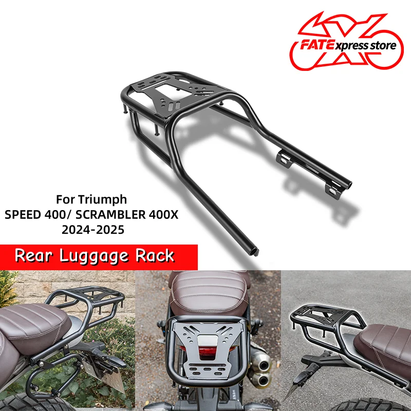 WOLFLINE Rear Seat Luggage Rack Support For Triumph SPEED 400 SCRAMBLER 400X 400 X 2024 2025 Shelf Motorcycle Accessori