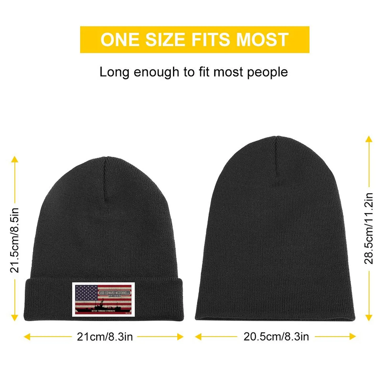 USS Edward McDonnell FF-1043 Frigate Ship USA American Flag Gift Knitted Cap Hat Man For The Sun sun hat Man Women's