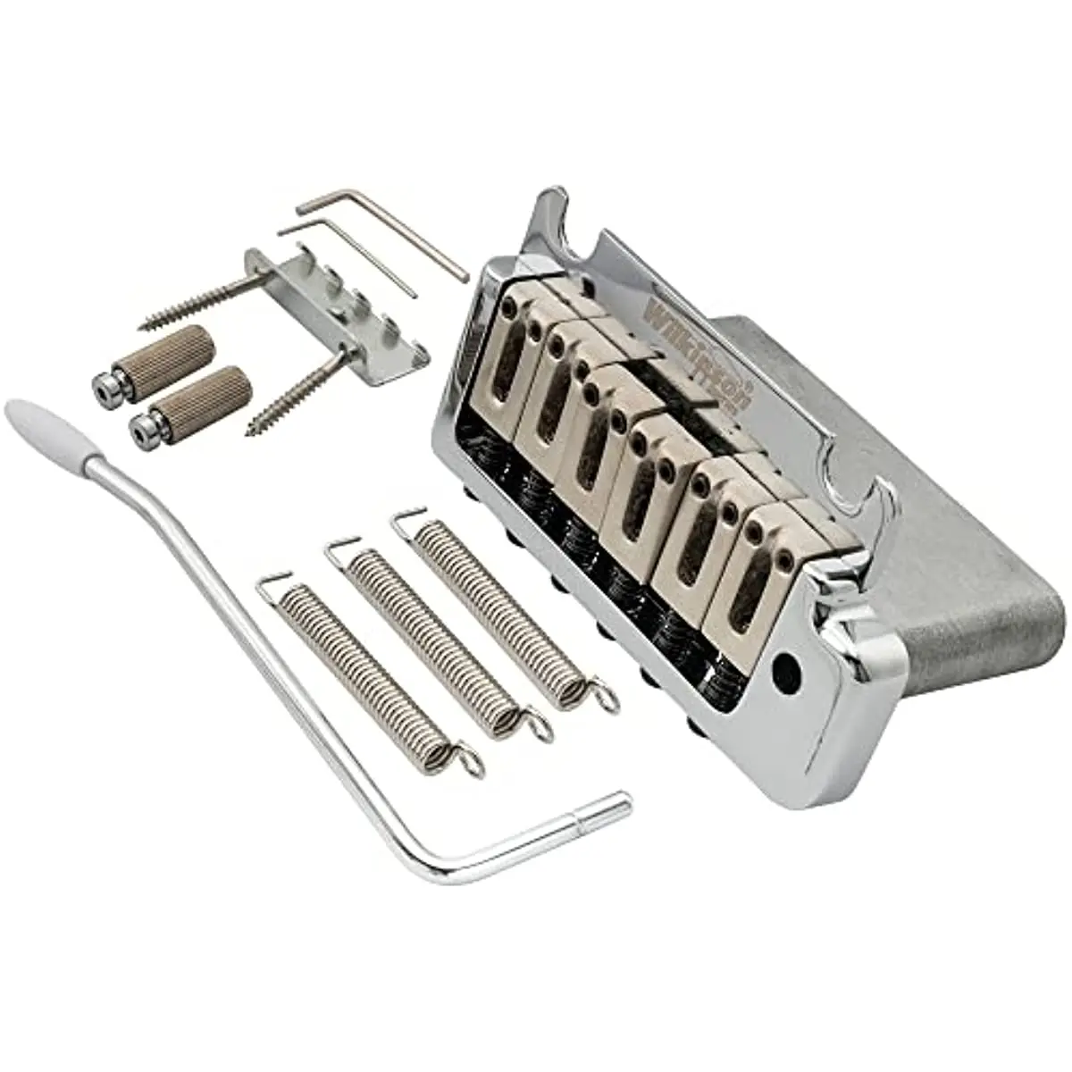 

Upgrade Wilkinson Full Block Guitar Tremolo Bridge 52.5mm Pop-In Arm 2-Point Guitar Accessories,Chrome