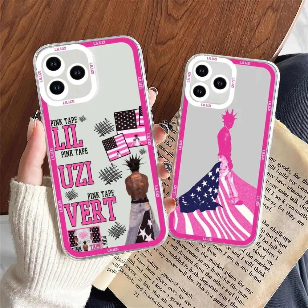 Lil-U-Uzi Vert Pink Tape Phone Case For iPhone 11 12 Mini 13 14 Pro Max Transparent Shell